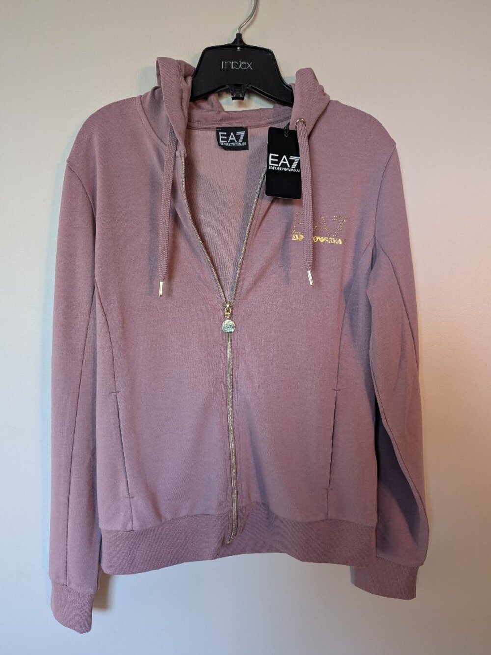 EA7 Emporio Armani Slim Diamante Full Zip Hoodie Size M